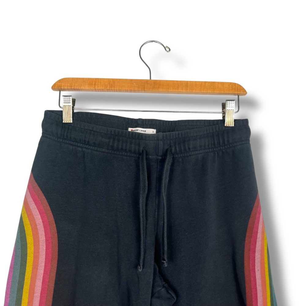 Marine Layer Sweatpants Womens Small  Anytime Rainbow Jogger Drawstring Surf - Picture 6 of 9